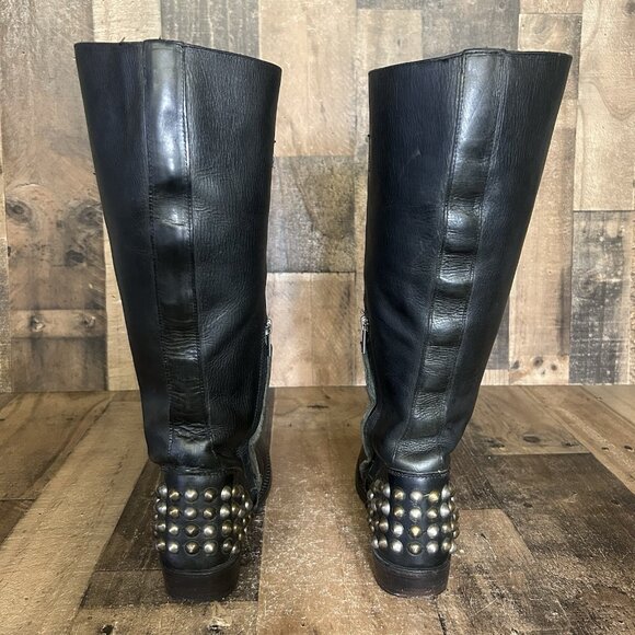 Ash Vamos Studded Side Zip Riding Moto Boots Womens EUR 37.5 US 7.5 - Picture 9 of 12